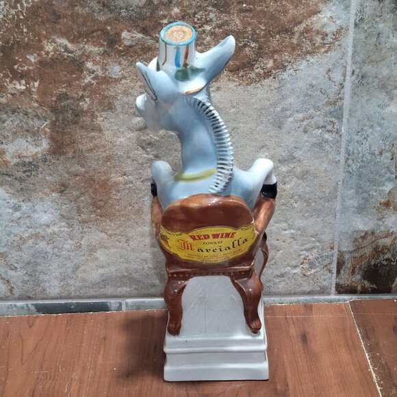 Vintage Donkey Horse Wine Decanter Empty  Bottle 12" Red Wine Mareialla Product - Picture 3 of 14